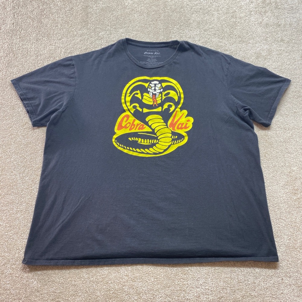 Bioworld Cobra Kai Shirt Mens 2XL Black 2021 Karate Kid TV Show‎ Graphic Tee